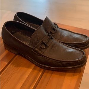 Salvatore Ferragamo Brown Leather Loafer Shoes